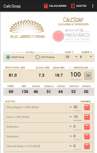 【免費健康App】CalcSoap Lite -Jabón artesanal-APP點子