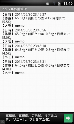 シンプル体重管理
