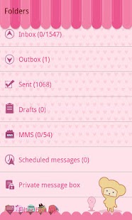 GO SMS Pro Pink Sweet theme - screenshot thumbnail