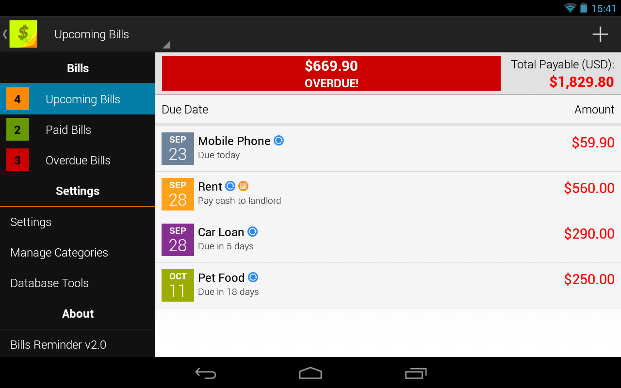 Bills Reminder - Android Apps on Google Play