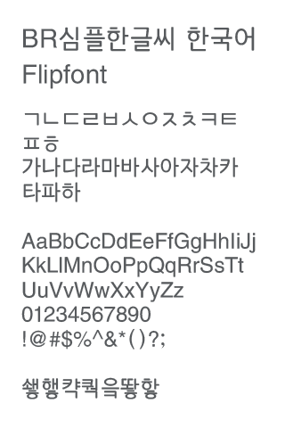 BRupright™ Korean Flipfont Screen 2