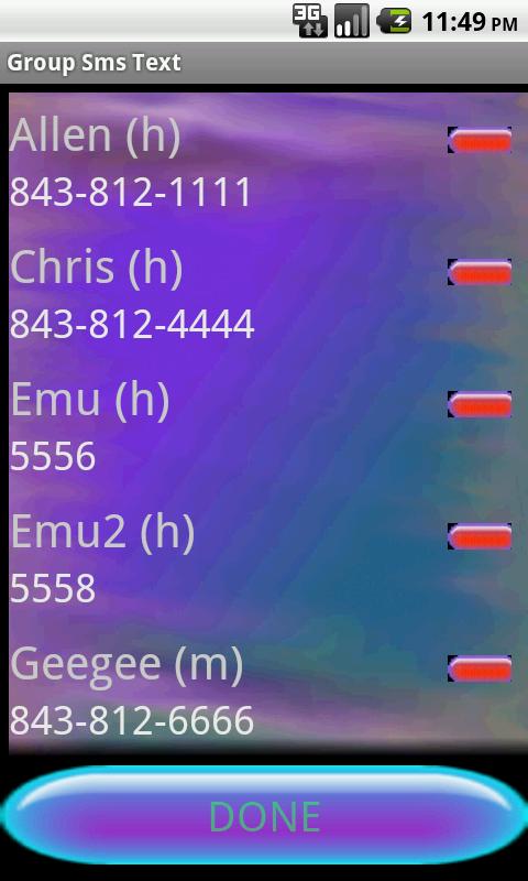 Android application Group Sms Texting screenshort
