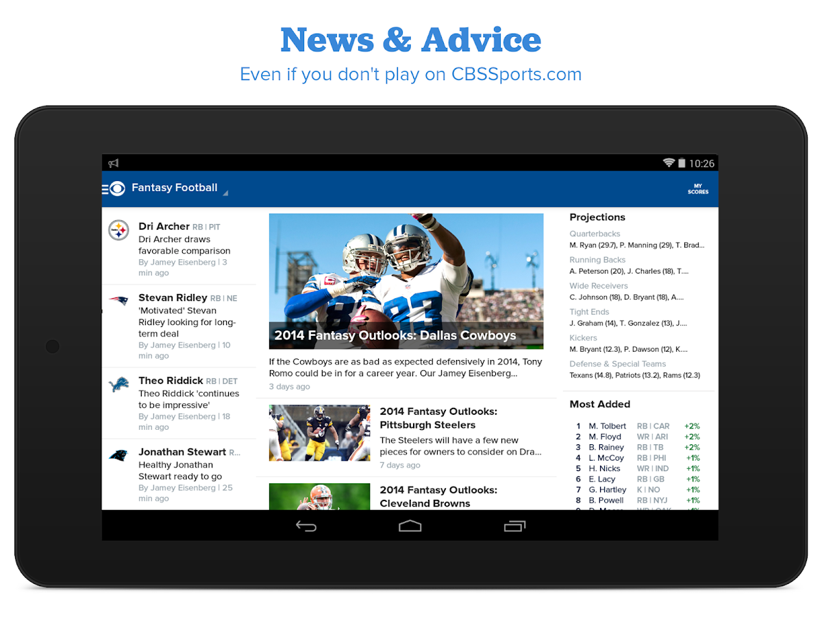 CBS Sports Fantasy Android Apps on Google Play