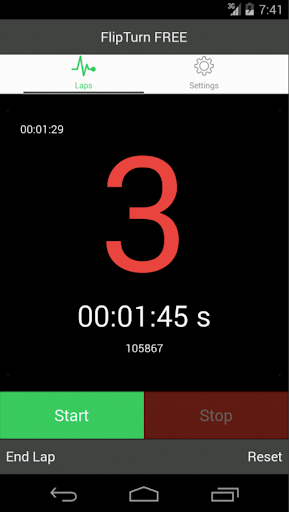 FlipTurn Lap Timer Stopwatch