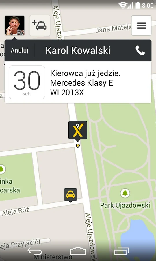   mytaxi - Aplikacja Taxi – zrzut ekranu 