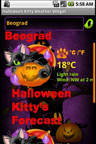 Android application Halloween Weather Widget screenshort