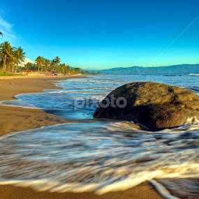 Sunset Plaza Beach, Cimaja (full Screen) by Alfi Nurulhida - Landscapes Beaches