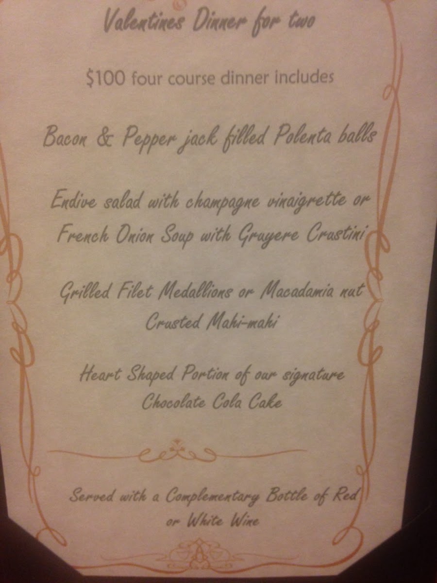 Valentines Day 2014 4-course and wine dinner special!