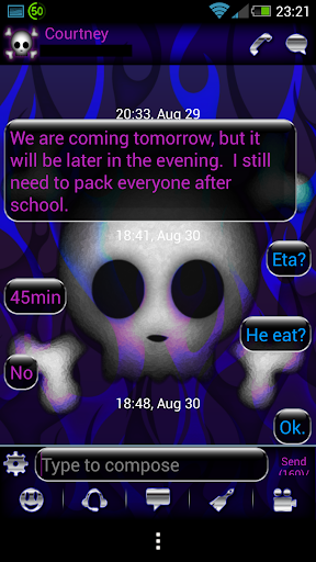 GO SMS PRO HORACE SKULL THEME