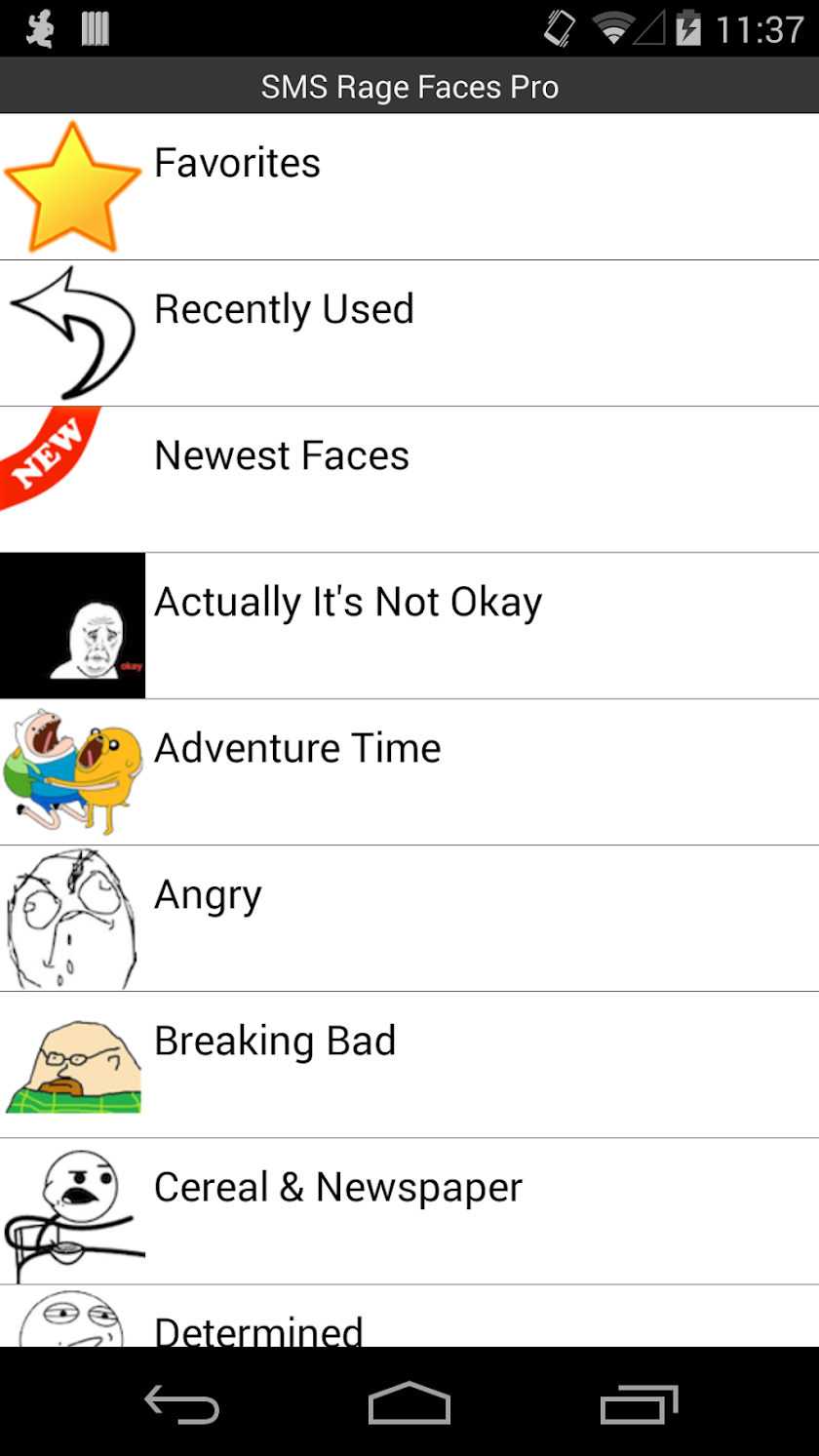SMS Rage Faces Pro Screen 2