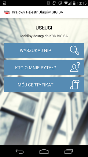 Aplikacja mobilna KRD BIG SA