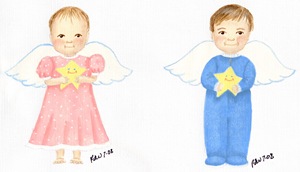 Star Angel Baby Ornaments