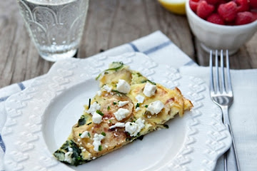 Roasted Potato and Spinach Frittata with Feta