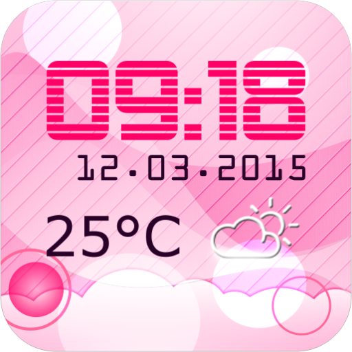 Pink Clock And Weather Widget 個人化 App LOGO-APP開箱王