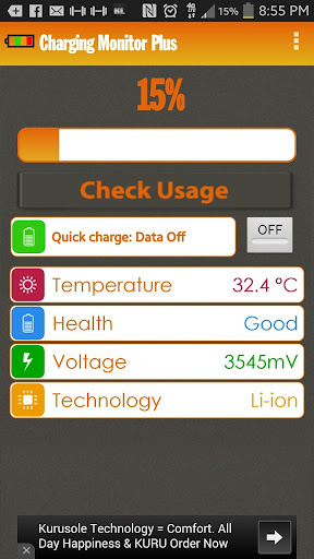 Quick charge monitor