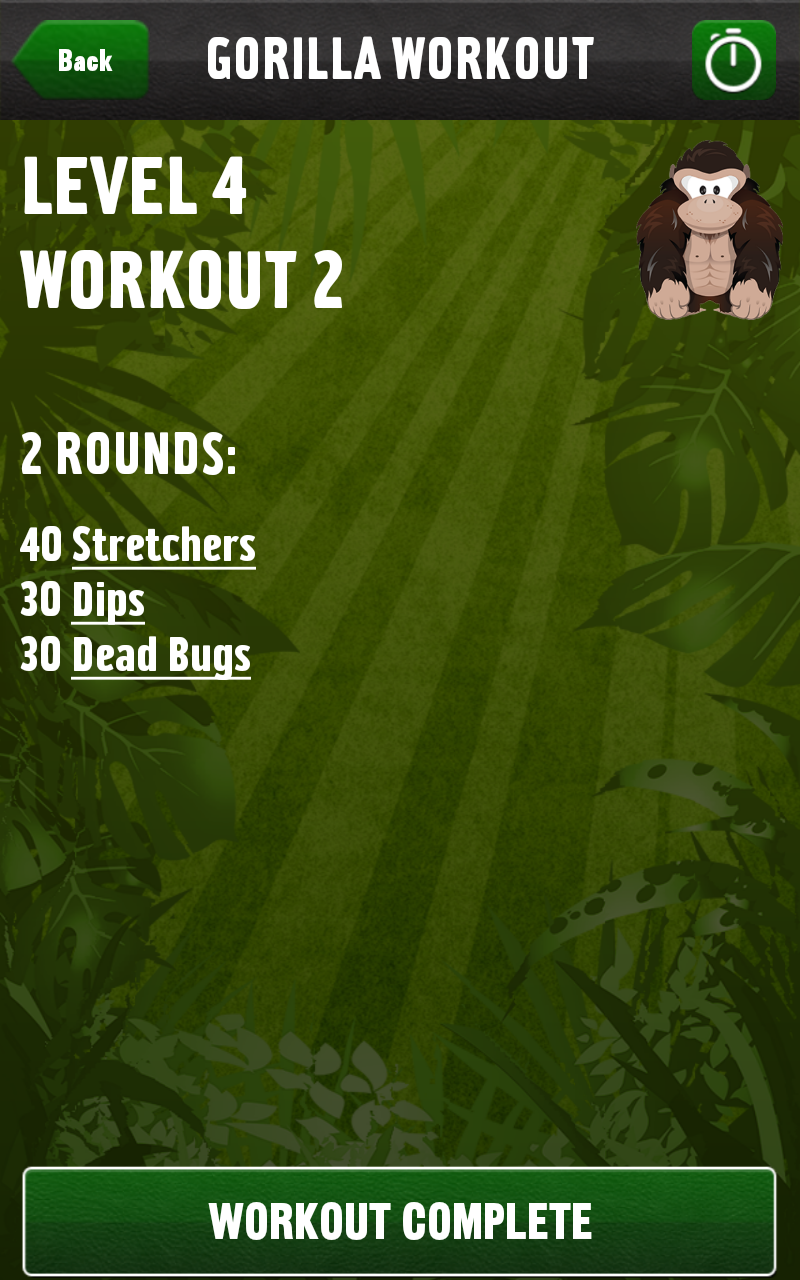 Gorilla Workout: Strength Plan Screen 3