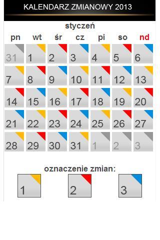 Kalendarz zmianowy