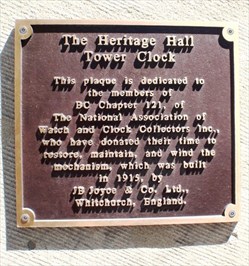 Heritage Clock Tower Plaque