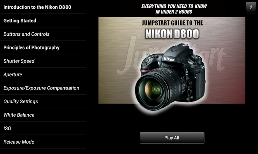 Guide to Nikon D800 J