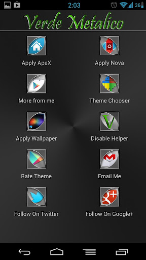 Verde Metalico Launcher Theme