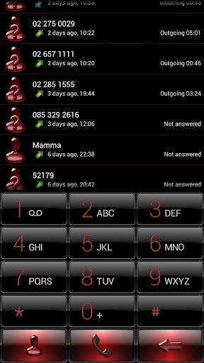 Dialer Black Red Gloss Theme