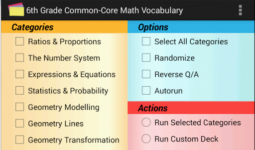 Common-Core Grade 6 Math Vocab