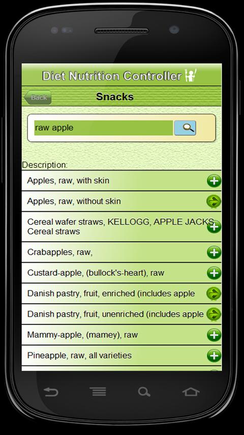 Diet Nutrition Controller Screen 2