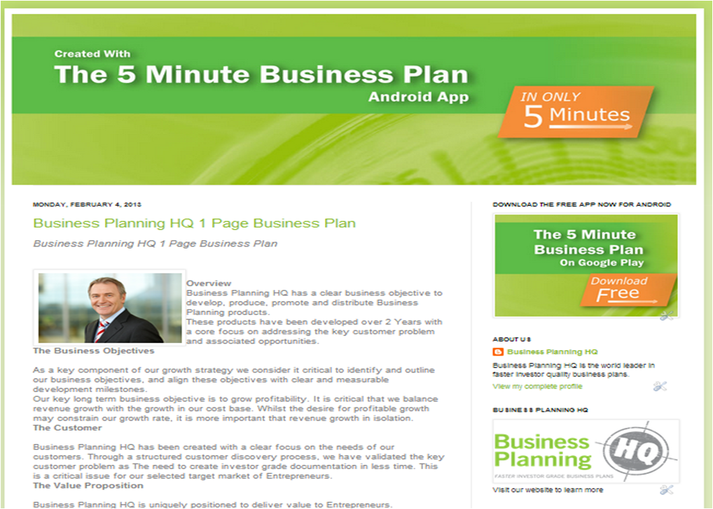 Business plan free downloads