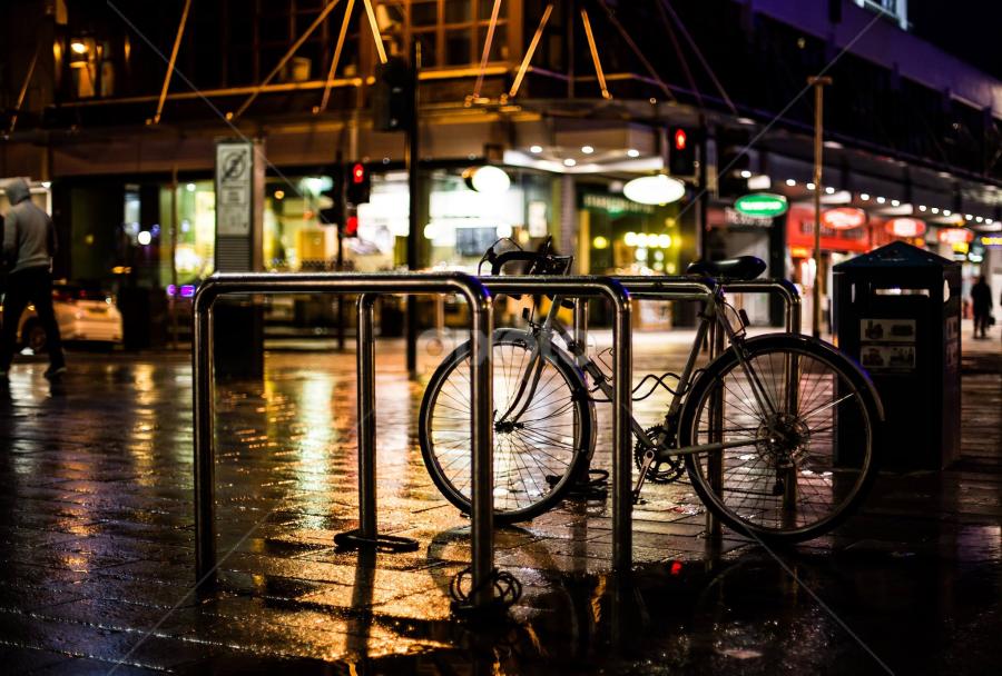Glasgow City Centre, tonight.Me and David had a wee challenge, Prime lens only on our cameras, no tripods. I more or less stuck with the 50mm f/1.4 lens.  This shot was taken at f/1.4 on the 50mm, ISO 1000. A bit higher ISO than I usually shoot but with hand-held - needs must and the Canon 6D is more than capable of higher ISO. by Buster Brown - City,  Street & Park Street Scenes