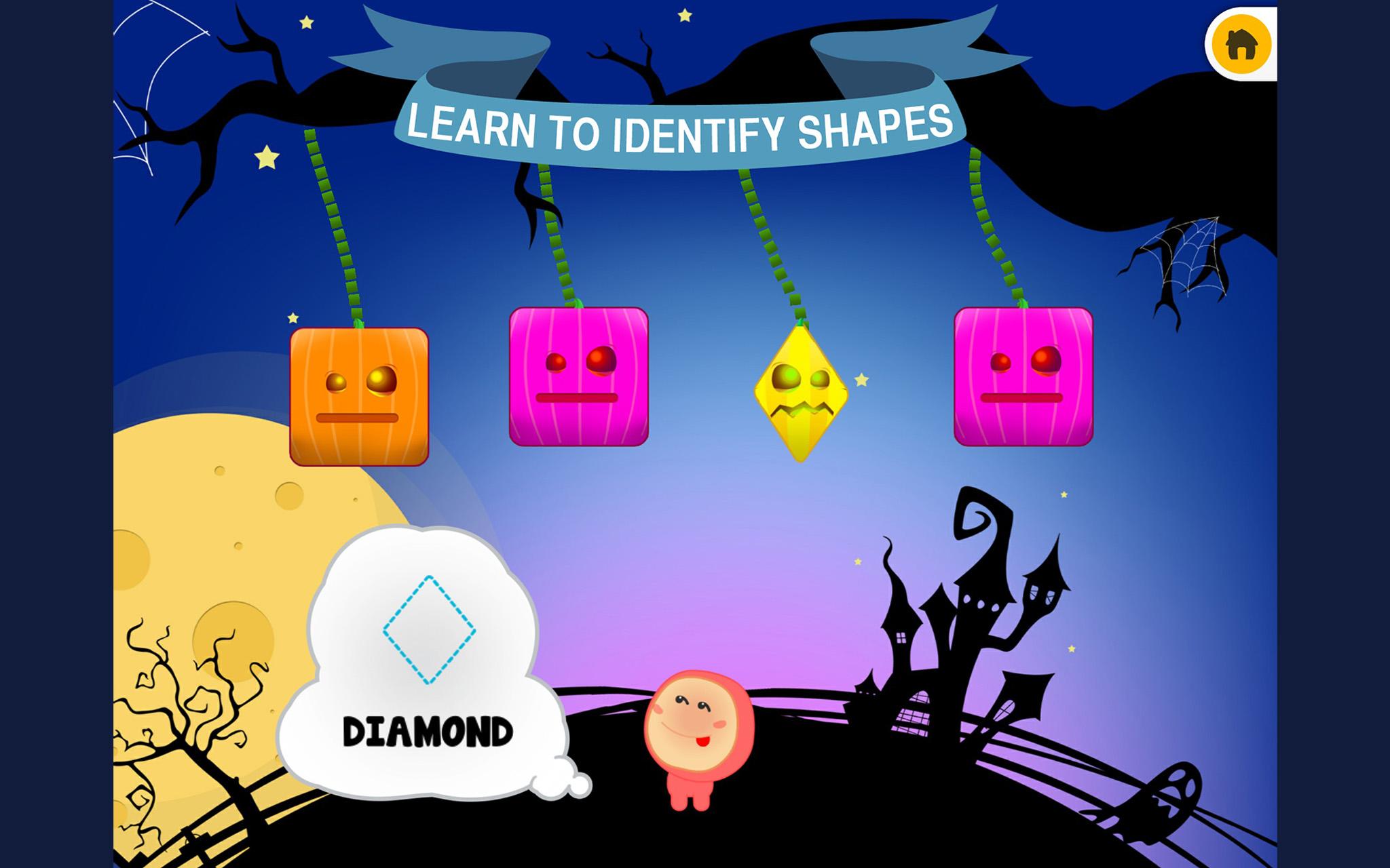 Android application Preschool Pumpkin Shapes Match screenshort