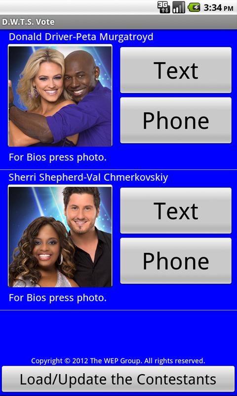 D.W.T.S. Vote Screen 3