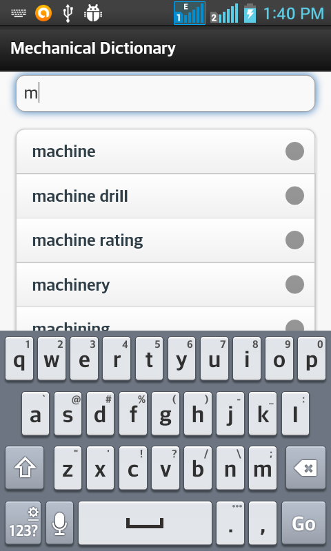 Mechanical Dictionary - screenshot