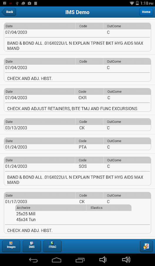   IMS Mobile: screenshot 