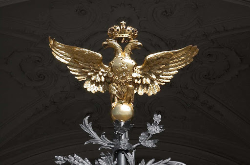 A double golden eagle at the Winter Palace in St. Petersburg, Russia.  