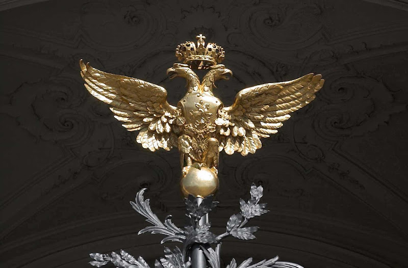 A double golden eagle at the Winter Palace in St. Petersburg, Russia