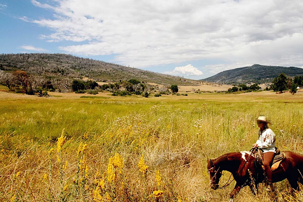 San-Diego-Cuyamaca-horseback - A horseback rider in Cuyamaca near San Diego.