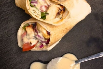 Chicken Shawarma Pita with Tahini Garlic Sauce