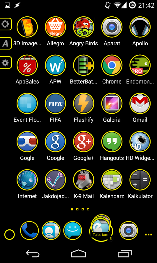 TSF Shell Theme Holo Yellow v1.6.2 TSF Shell Theme Holo Yellow v1.6.2