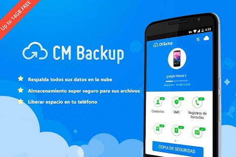 Captura de pantalla de la aplicacion Android CM Backup - Safe,Cloud,Speedy