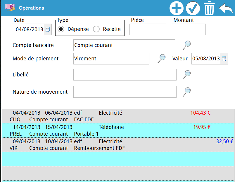 Gérer son compte et son budget Screen 3