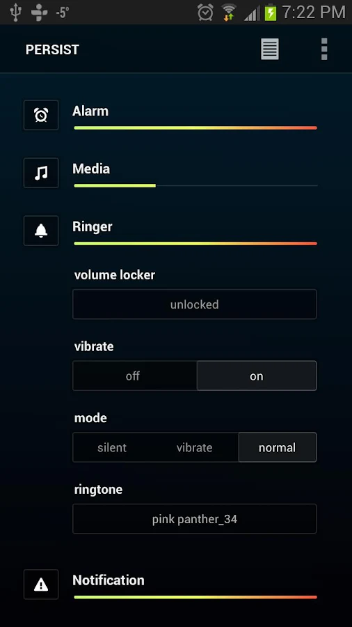 Persist + Volume Control - screenshot