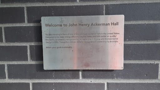 Welcome to John Henry Ackerman Hall Plaque