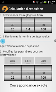 Androidアプリ Exposure calculator のスクリーンショット