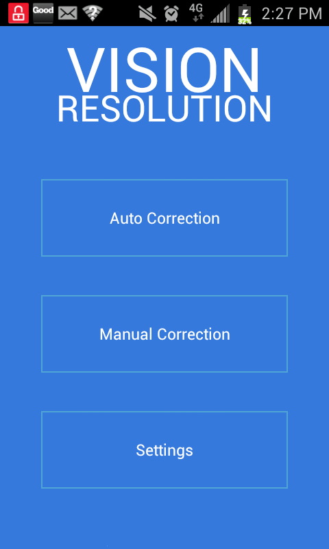 Android application Vision Resolution screenshort