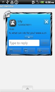 GO SMS THEME/BlueTiger4U Screenshots 1