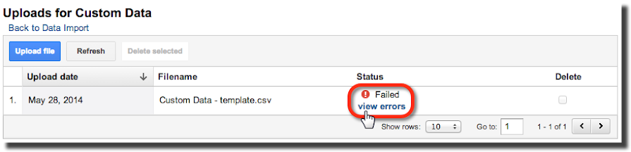 Handle Import Errors Analytics Help