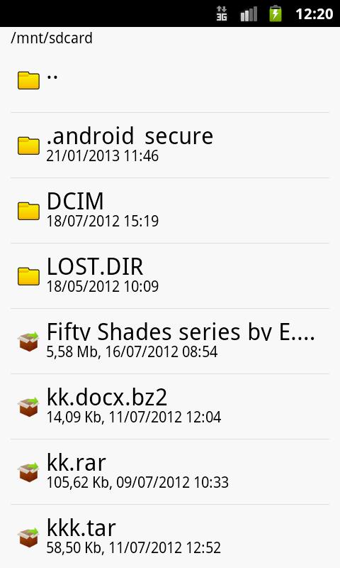 Android application Uncompressor screenshort
