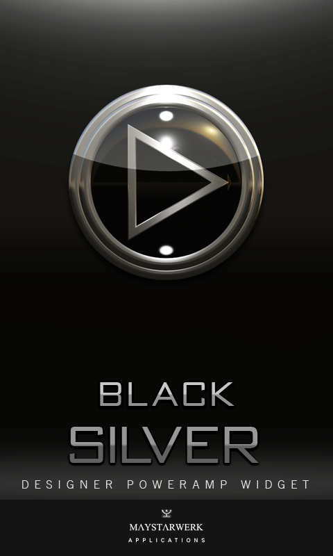 Poweramp Widget Black Silver Screen 3