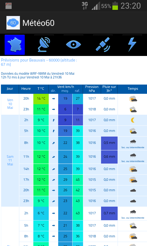 Android application Meteo60 screenshort