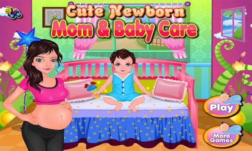 可愛的新生嬰兒和媽媽護理：取孕媽媽和她的孩子的照顧